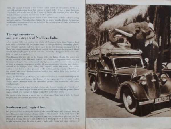 DKW 20 HP Modelprogram 1937 "With three DKW through India" Carbrochure (7726)